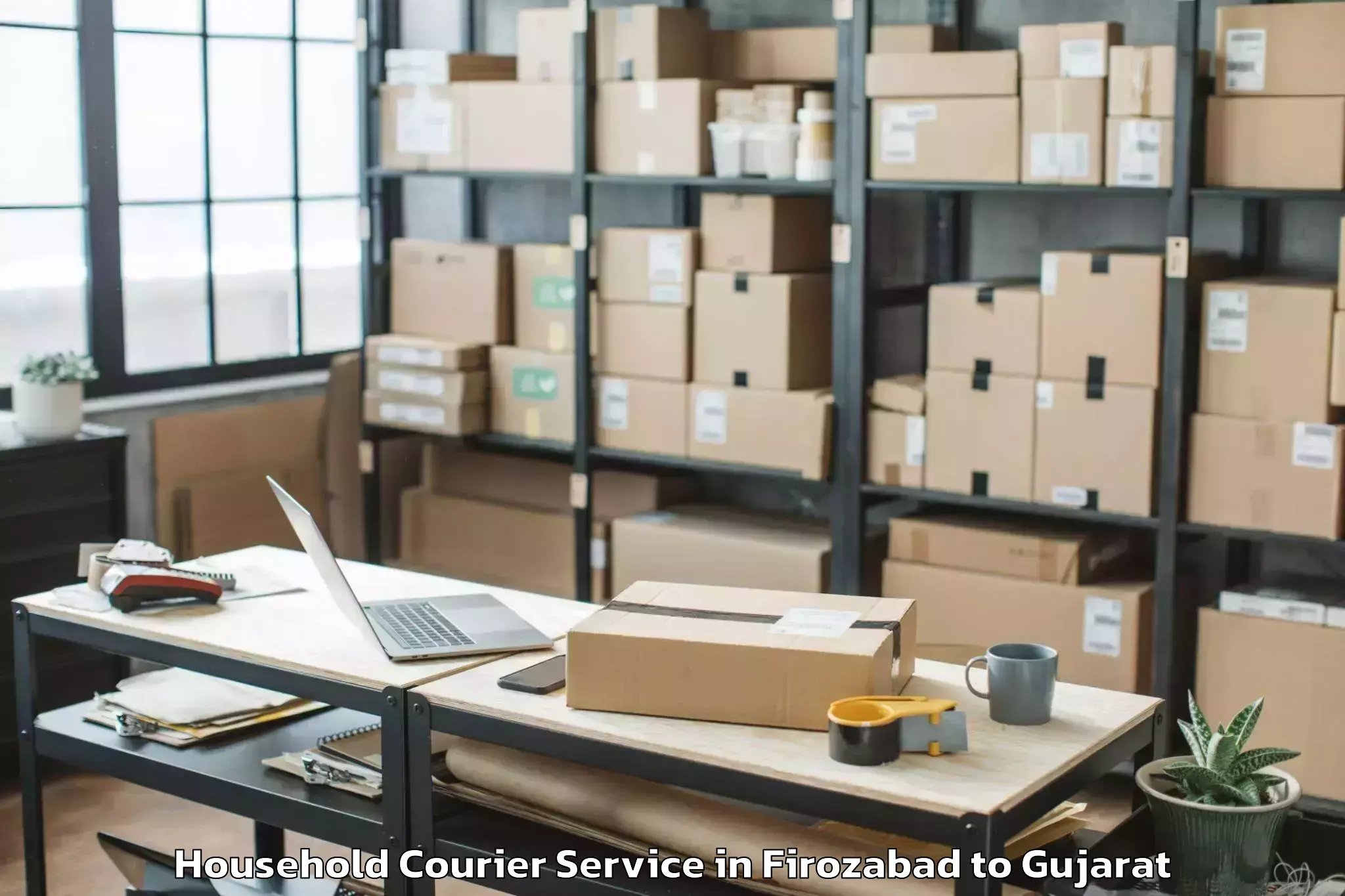 Reliable Firozabad to Bhilad Household Courier